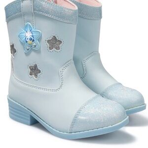 New Bluey Western Sparkly Star Light-Up Kids Boots - Light Blue size 12